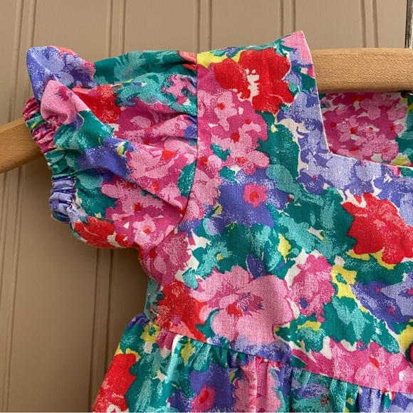 Vintage 80s 90s Claire Bell Inc. Button Down Puff Sleeve Top Size 18 Months - Picture 4 of 5